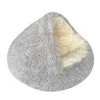 Shell Cave Cat Bed: Semi-Enclosed, Plush