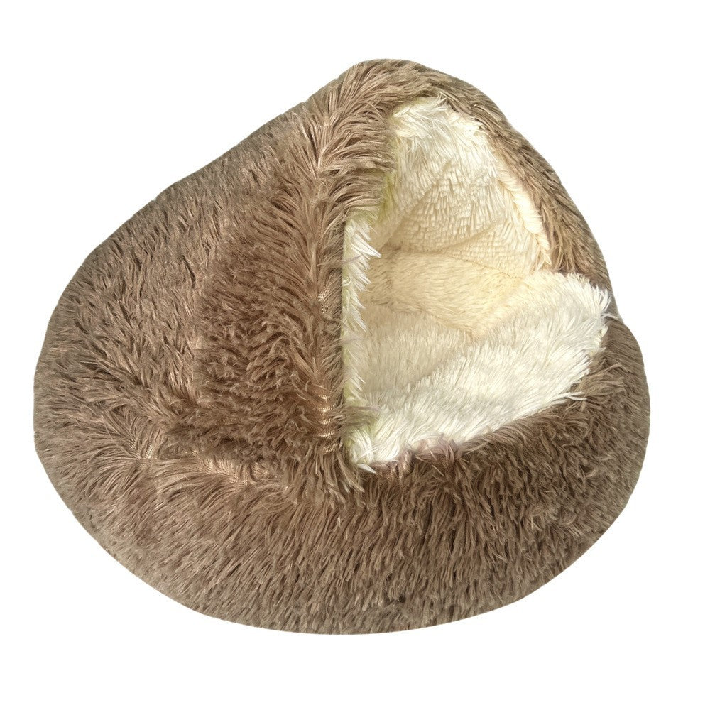 Shell Cave Cat Bed: Semi-Enclosed, Plush