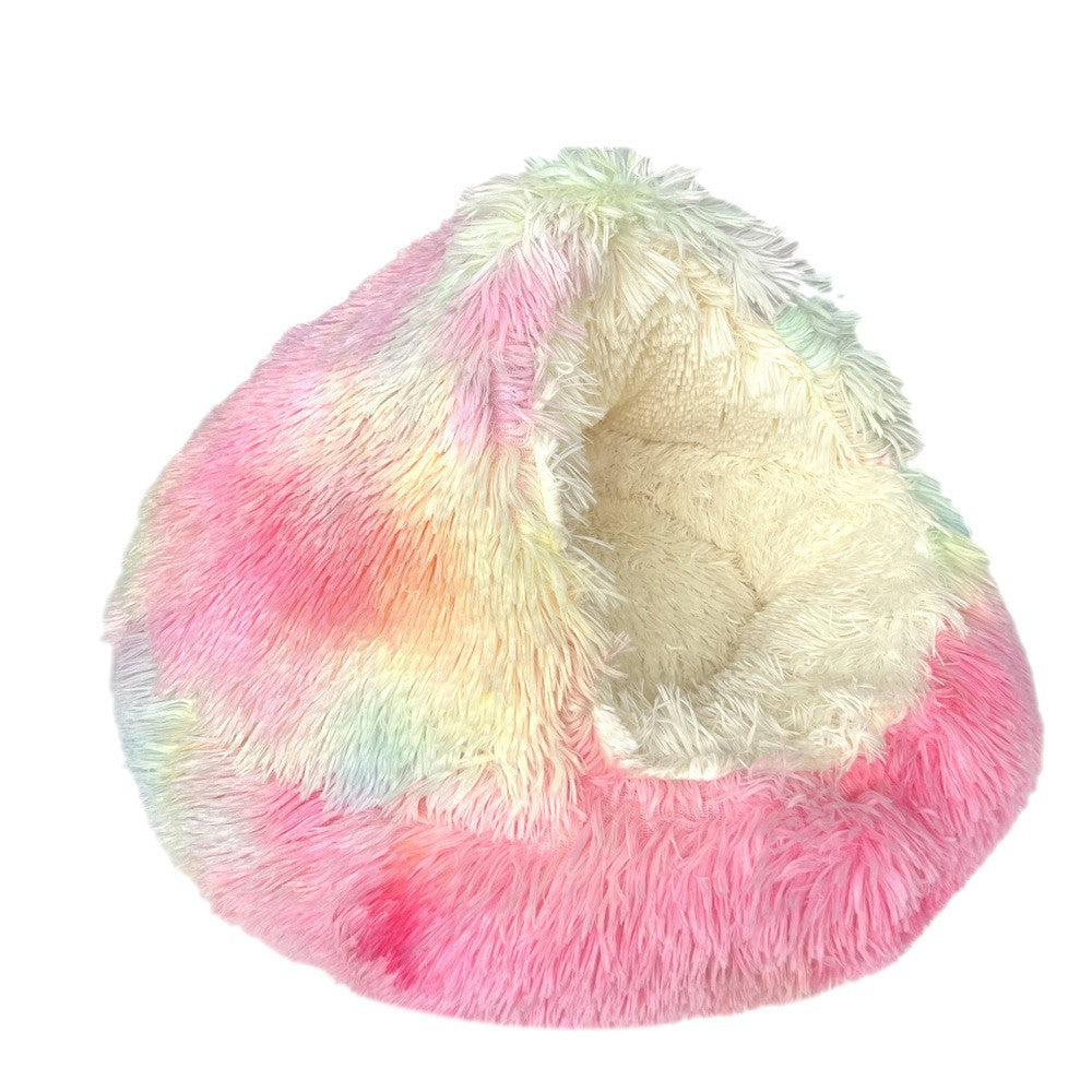 Shell Cave Cat Bed: Semi-Enclosed, Plush