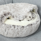 Shell Cave Cat Bed: Semi-Enclosed, Plush