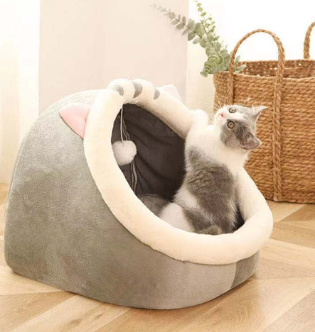 Hooded Cat Cave Bed: Cute Animal Designs